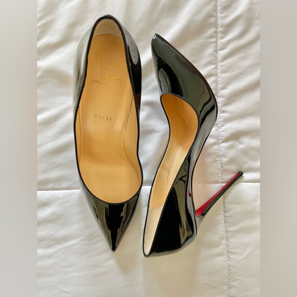 Christian Louboutin Pigalle 100 Black Patent Leather EU size 42